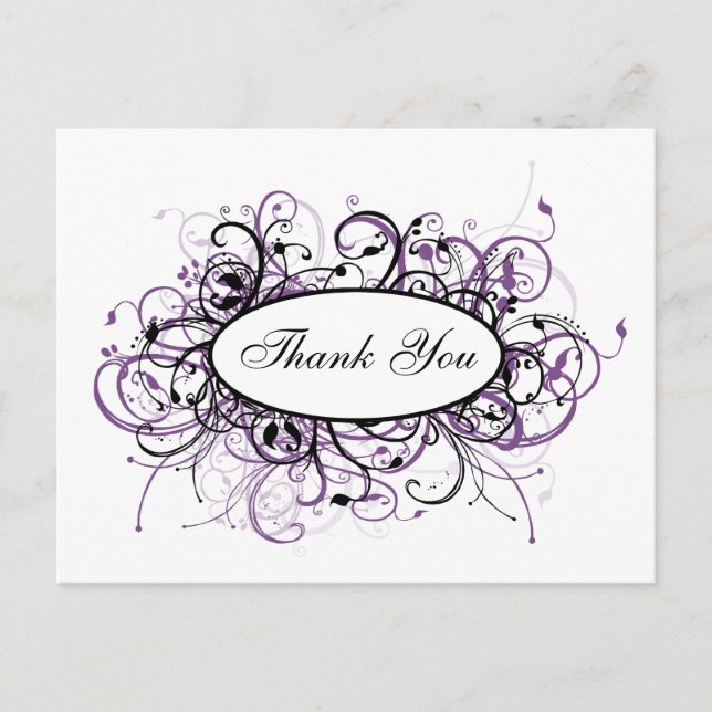 trendy violet Danke-YouCards Postkarte (Vorderseite)