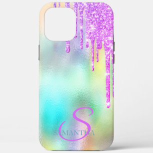 Trendy Violet Glitzer Tropfens Holographic Case-Mate iPhone Hülle