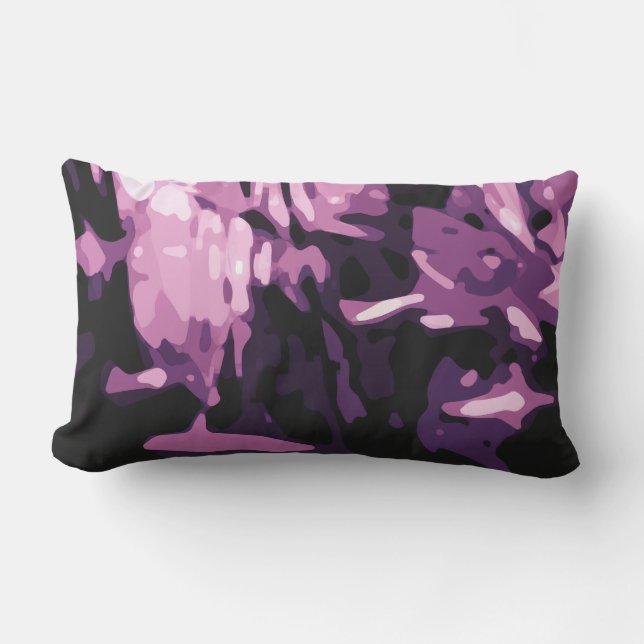 Trendy Violet Lila Pink Camouflage Abstraktes Must Lendenkissen (Vorderseite)