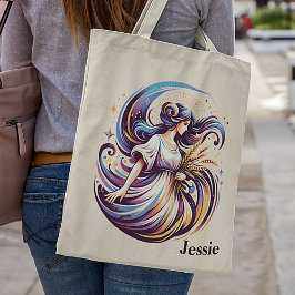 Trendy Virgo Watercolor Zodiac Design Tragetasche