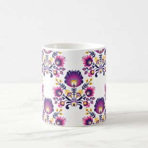 Trendy Volkskomposition mit lila Folk-Blume Kaffeetasse