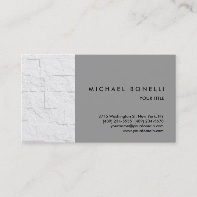 Trendy Wall Brick Gray Berufliche Visitenkarte (Vorderseite)