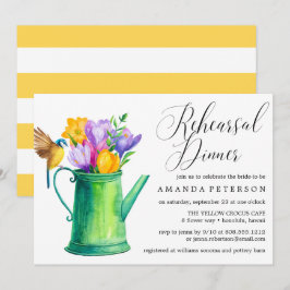 Trendy Watercolor Blume Hochzeit Probe Dinner Einladung