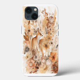 Trendy Watercolor Boho Floral & Fox Case-Mate iPhone Hülle