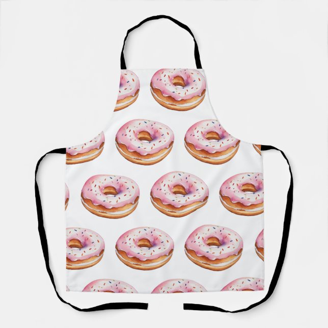 Trendy Watercolor Donut Pattern Schürze (Vorderseite)