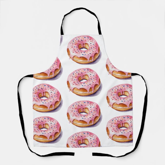 Trendy Watercolor Donut Pattern Schürze (Vorderseite)