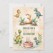 Trendy Watercolor Dreimal Rex Dritter 3d Geburtsta