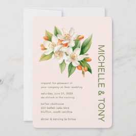 Trendy Watercolor Floral Botanische Hochzeit Einladung