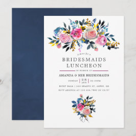 Trendy Watercolor Floral Bridesmaids Einladung
