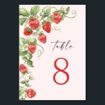 Trendy Watercolor Meadow Strawberry Tischnummer<br><div class="desc">Stilvoll bearbeitbare,  leicht zu bedienende Hochzeitsfeier Vorlagen,  weitere Gegenstände (Einladungen,  uAwg,  Dankeschön-Karten,  Schreibwaren & Dekor) mit dem gleichen Design sind im Laden erhältlich. Für weitere Anpassungen klicken Sie bitte auf "Diese Vorlage personalisieren",  dann auf "Bearbeiten mit dem Entwurfswerkzeug". Wenn Sie Hilfe oder passende Artikel benötigen,  kontaktieren Sie mich bitte.</div>