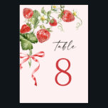 Trendy Watercolor Meadow Strawberry Tischnummer<br><div class="desc">Stilvoll bearbeitbare,  leicht zu bedienende Hochzeitsfeier Vorlagen,  weitere Gegenstände (Einladungen,  uAwg,  Dankeschön-Karten,  Schreibwaren & Dekor) mit dem gleichen Design sind im Laden erhältlich. Für weitere Anpassungen klicken Sie bitte auf "Diese Vorlage personalisieren",  dann auf "Bearbeiten mit dem Entwurfswerkzeug". Wenn Sie Hilfe oder passende Artikel benötigen,  kontaktieren Sie mich bitte.</div>