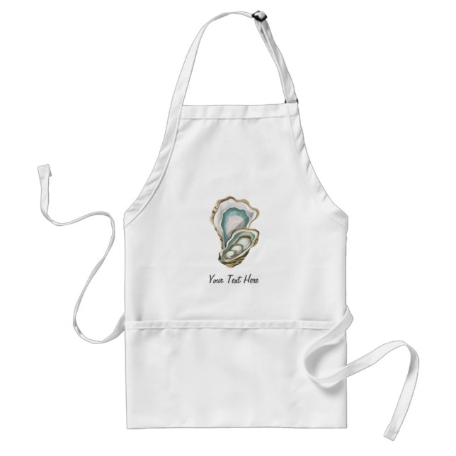 Trendy Watercolor Nautical Oyster Personalized  Schürze (Vorne)