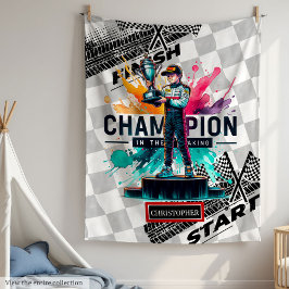 Trendy Watercolor Racing Sport Car Boy Blanket Fleecedecke