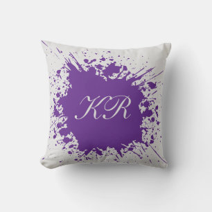 Trendy Watercolor Splash Lila Kissen