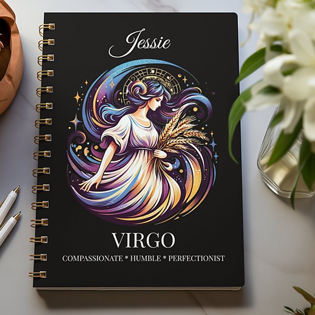 Trendy Watercolor Virgo Zodiac Journal Notizbuch (Von Creator hochgeladen)