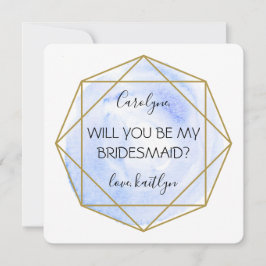 Trendy Waterecolor Diamond | Seid meine Bridesmaid Einladung