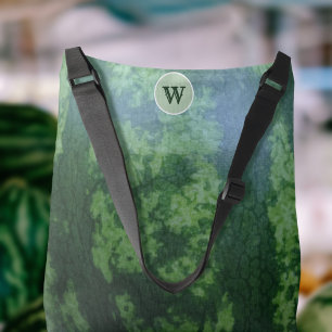 Trendy Watermelon Frucht Rind Mit Monogramm grün Tragetaschen Mit Langen Trägern