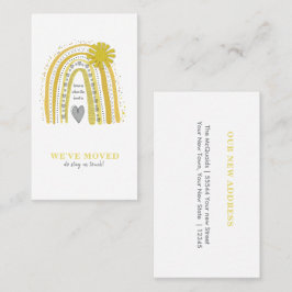 Trendy We moved Announcement Boho Gray Yellow Visitenkarte
