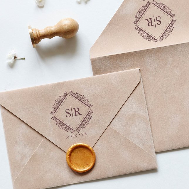 Trendy Wedding Initials Ornamental anspruchsvoll Gummistempel (Von Creator hochgeladen)