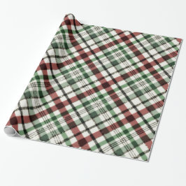 Trendy Weihnachten kariert in rotem Grünem u. im Geschenkpapier