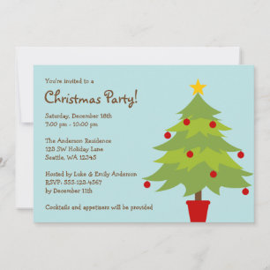 Trendy Weihnachtsbaum Weihnachten Party Einladunge Einladung