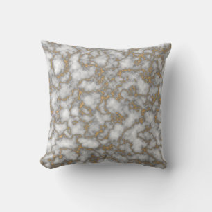 Trendy Weiß und Goldmarmor Kissen