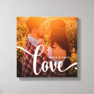 Trendy weiße Liebe der Überlagerungs-  mit Foto Leinwanddruck
