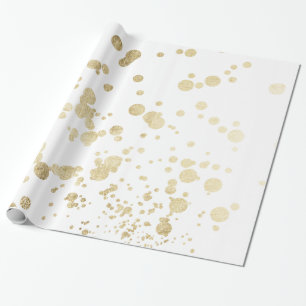 Trendy weißes punktiert Imitat-Goldeleganter Geschenkpapier