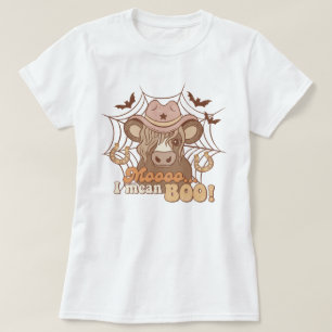Trendy Western Funny Cow Moo Boo Halloween T-Shirt