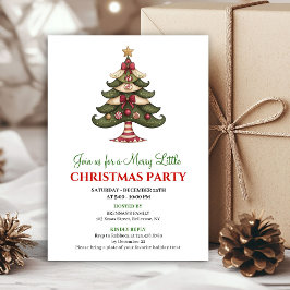 Trendy whimsical Christmas tree winter party card Einladung