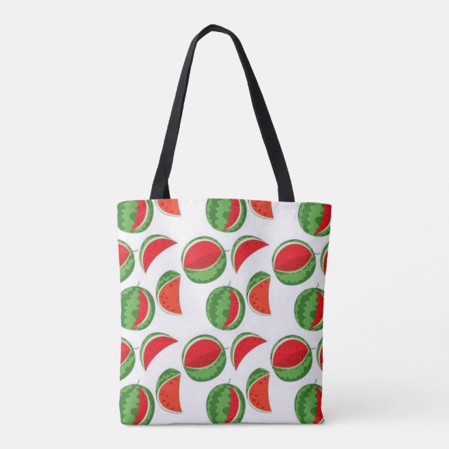 Trendy Whimsical Watermelon Muster Tasche (Rückseite)