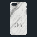 Trendy White and Gray Marmor Personalisiert ausseh iPhone SE/8/7 Hülle<br><div class="desc">Fügen Sie Ihren Namen zu dieser klassischen Marmor-Look Gehäuse für das neue iPhone 7.</div>