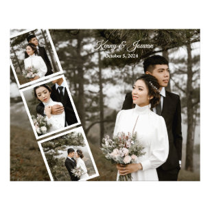 Trendy White Carousel Wedding Foto Collage