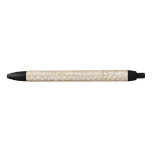 Trendy White & Gold Tribal African Pattern Kugelschreiber