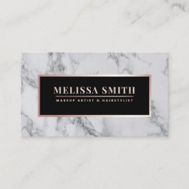 Trendy White Marble Makeup Artist Hair Salon Terminkarte