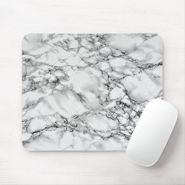 Trendy White Marble Stone Mousepad (Mit Mouse)
