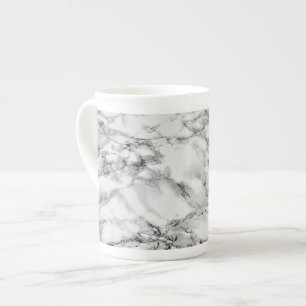 Trendy White Marble Stone Prozellantasse