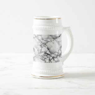 Trendy White Marmor Stone - Bierglas