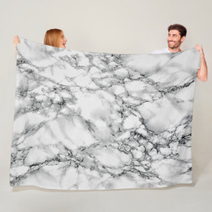 Trendy White Marmor Stone - Fleecedecke