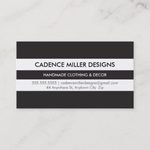 TRENDY WIDE STRIPE Modernes, minimales, fett schwa Visitenkarte