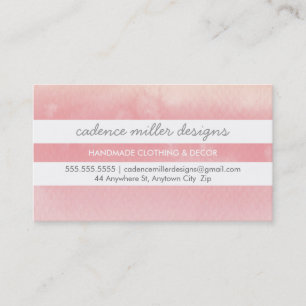TRENDY WIDE STRIPE Ober Aquarellkoralle pink Visitenkarte