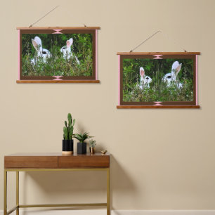 Trendy Wohngestaltung / Office Animals Rabbit Wandteppich Mit Holzrahmen
