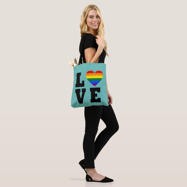 Trendy Womens Stacks Liebe Rainbow Lässig Tasche (Am Model)