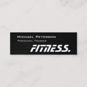 Trendy Wood Trainer Fitness Skinny Business Card Mini Visitenkarte
