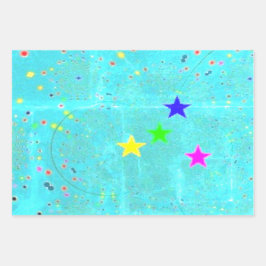 "Trendy Wrapping Paper Flat Sheet Set 3 Geschenkpapier Set