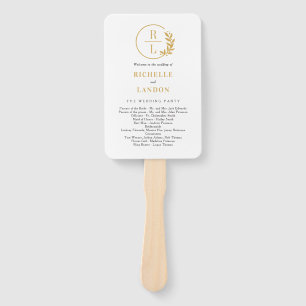 Trendy Wreath EDITABLE COLOR Wedding Program Fan Fächer