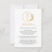 Trendy Wreath EDITABLE FARBE Wedding Details Card