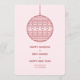 Trendy Xmas Bauble in Rosa und Rot Einladung