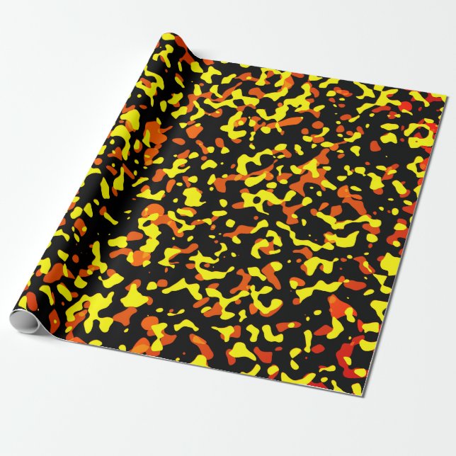 Trendy Yellow and Orange Camouflage Pattern Geschenkpapier (Ungerollt)