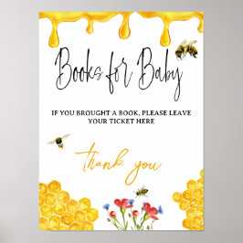 Trendy Yellow Blume Bee Book for Baby Shower Game Poster